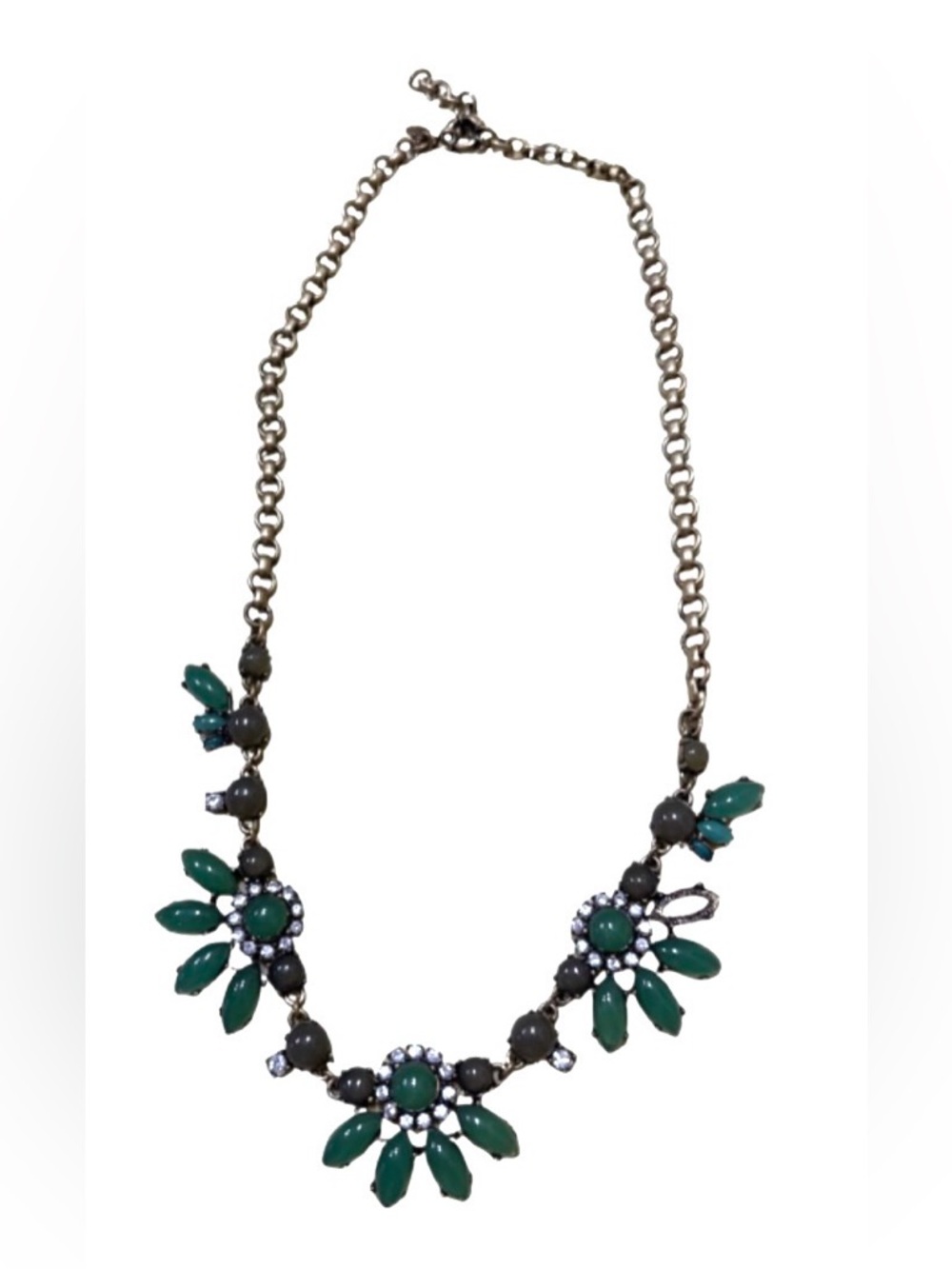 Millennial Statement Floral + rhinestone bin Necklace